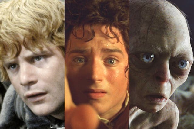 <p>Sean Astin, Elijah Wood and Andy Serkis in the Lord of the Rings trilogy</p>