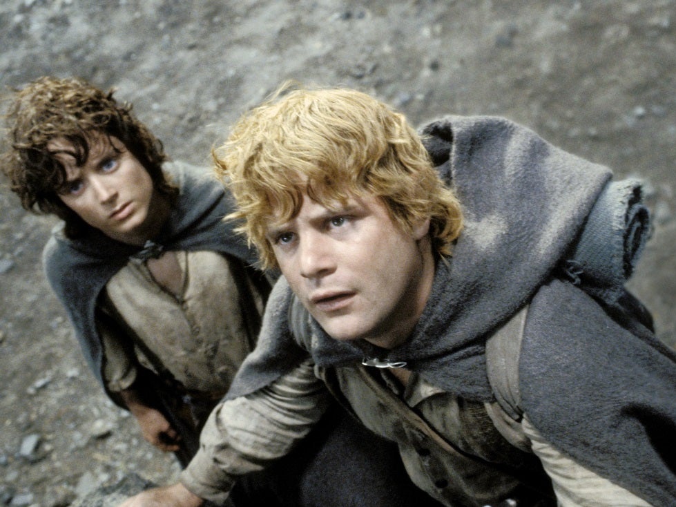 Elijah Wood and Sean Astin as Frodo and Sam