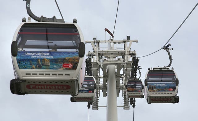 Cash-strapped Transport for London has finally found a new sponsor for its cable car, but will receive a fraction of what it earned under the previous deal (Philip Toscano/PA)