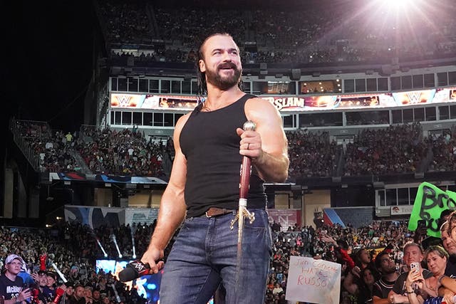 <p>Drew McIntyre soaks up the crowd at WWE SummerSlam</p>