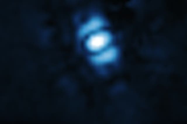 <p>The first direct image of an exoplanet, HIP 65426 b, taken by the James Webb Space Telescope</p>