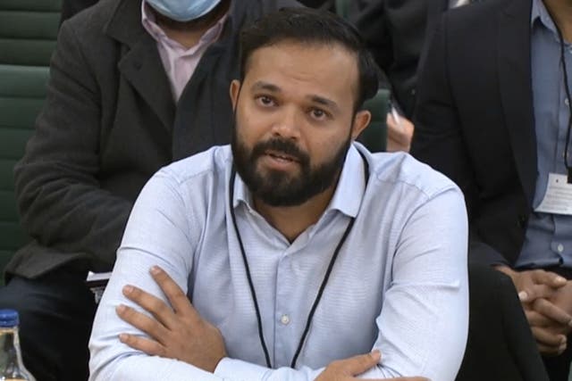 <p>Azeem Rafiq made allegations of racial harassment and bullying in his time at Yorkshire (House of Commons/PA)</p>