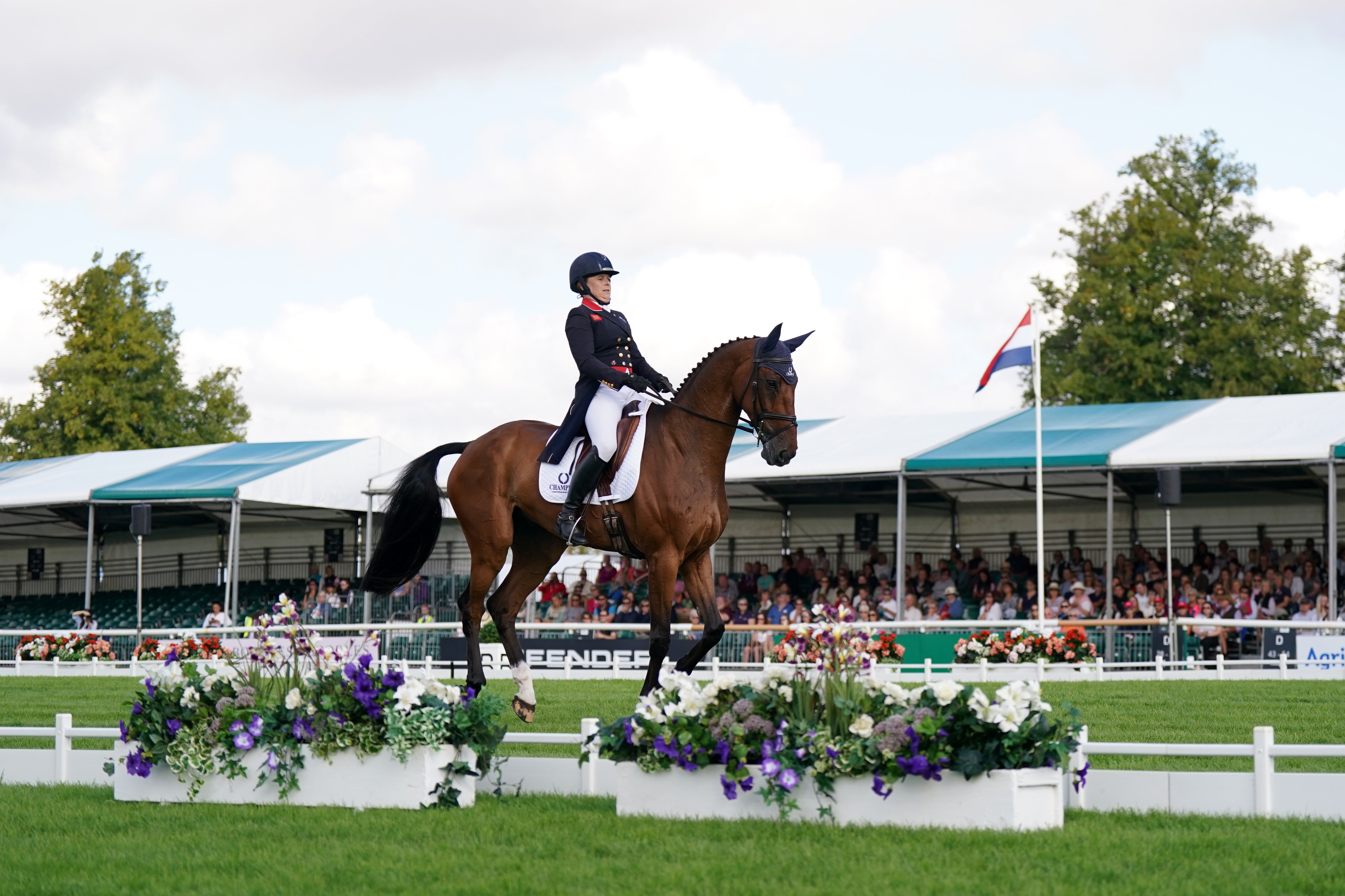 Pippa Funnell and Billy Walk On during day one of the Land Rover Burghley Horse Trials (Jacob King/PA)