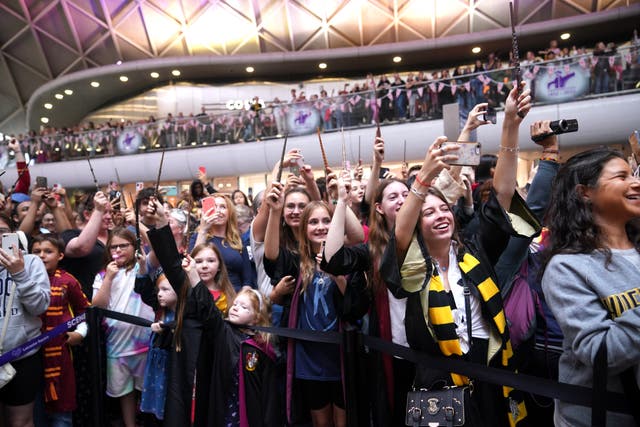 Harry Potter fans at the Back To Hogwarts event at King’s Cross station in London (Yui Mok/PA)