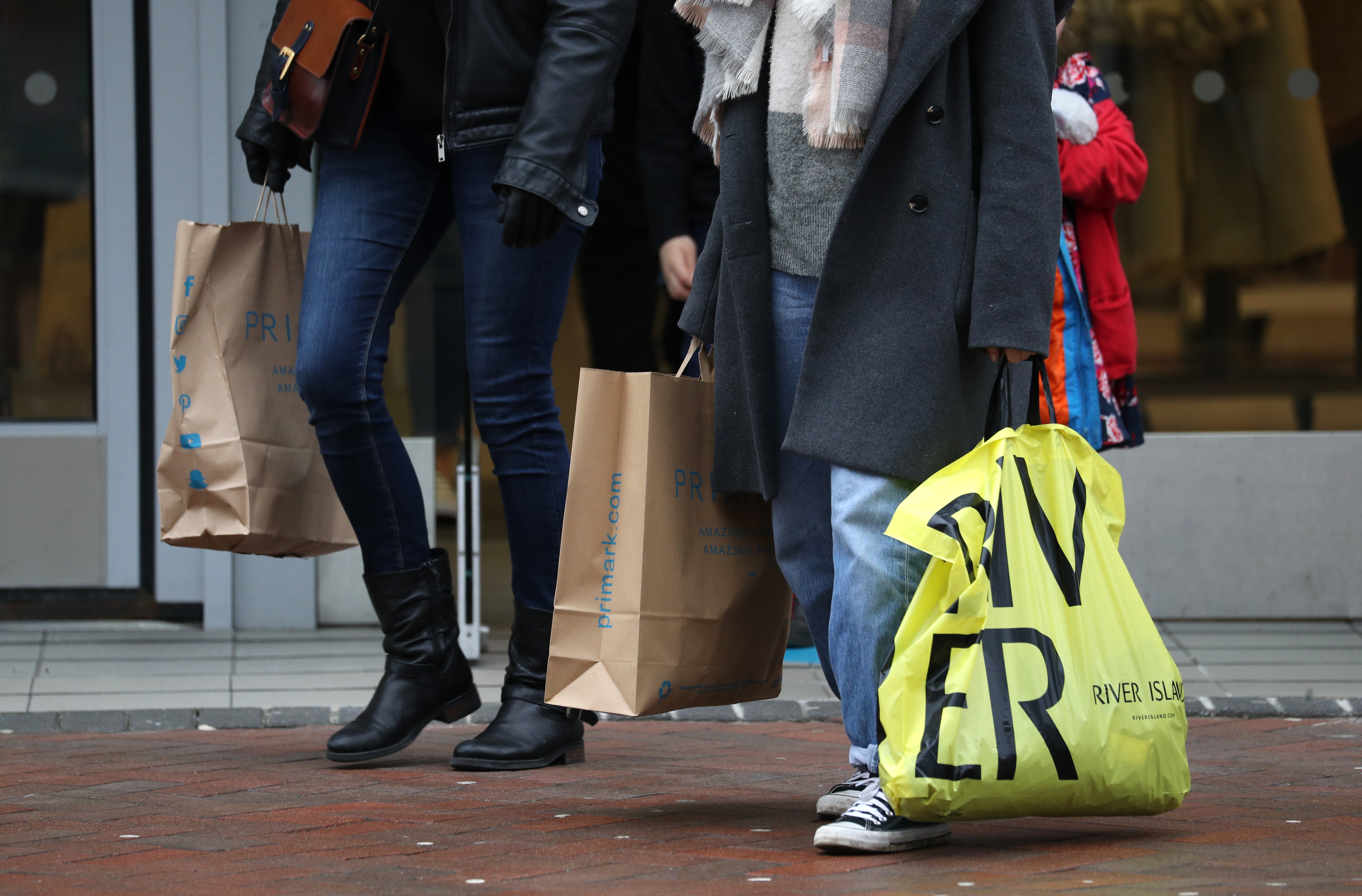 Total UK footfall was down 12.4% in August on three years ago (Andrew Matthews/PA)