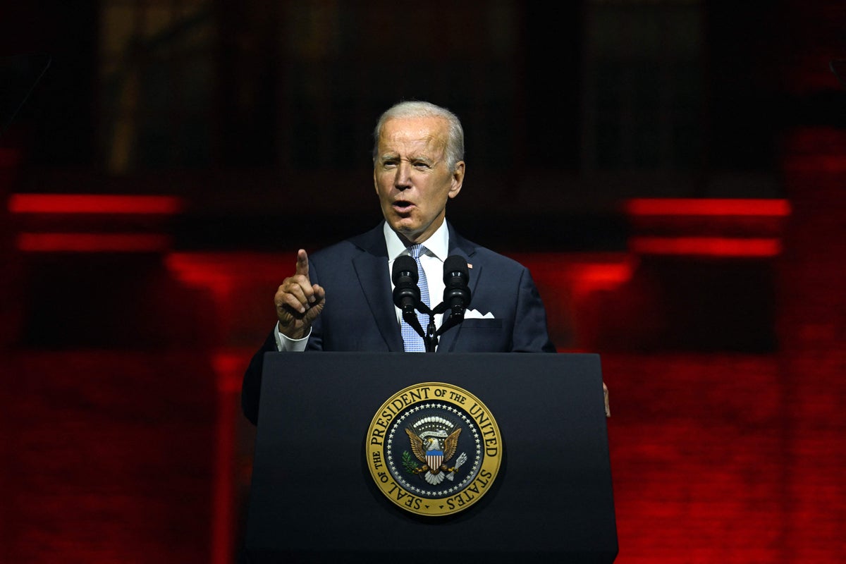 Biden news – live: ‘No place for political violence in America’ says president in fiery primetime address