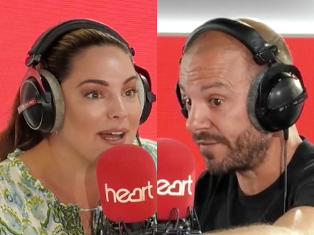 Embarrassed JK urges Kelly Brook not to show him a risqué photo of herself on air