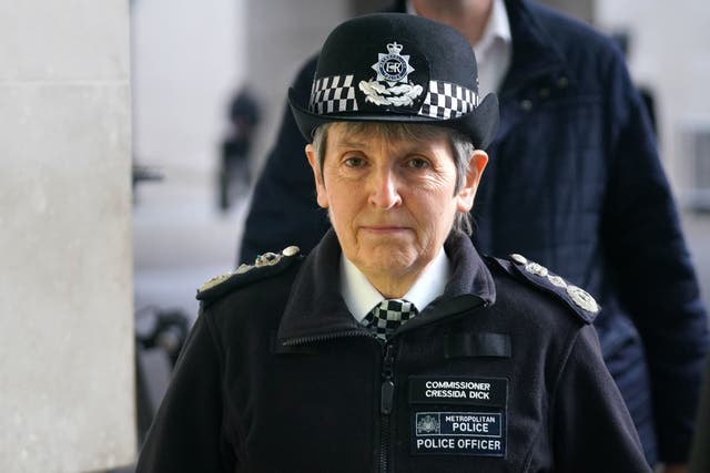 Dame Cressida Dick ‘felt intimidated’ into stepping down as Commissioner of the Metropolitan Police in February this year following an ultimatum from London Sadiq Khan (Jonathan Brady/PA)