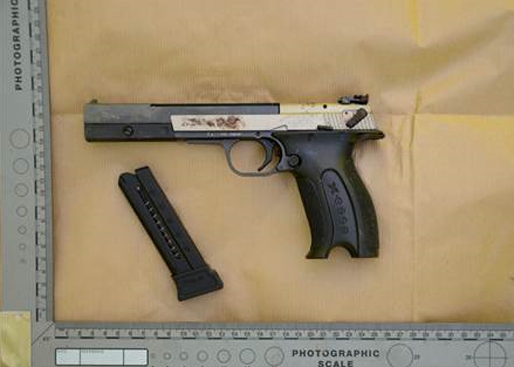 PSNI photo of the gun used to kill journalist Lyra McKee (PSNI/PA)