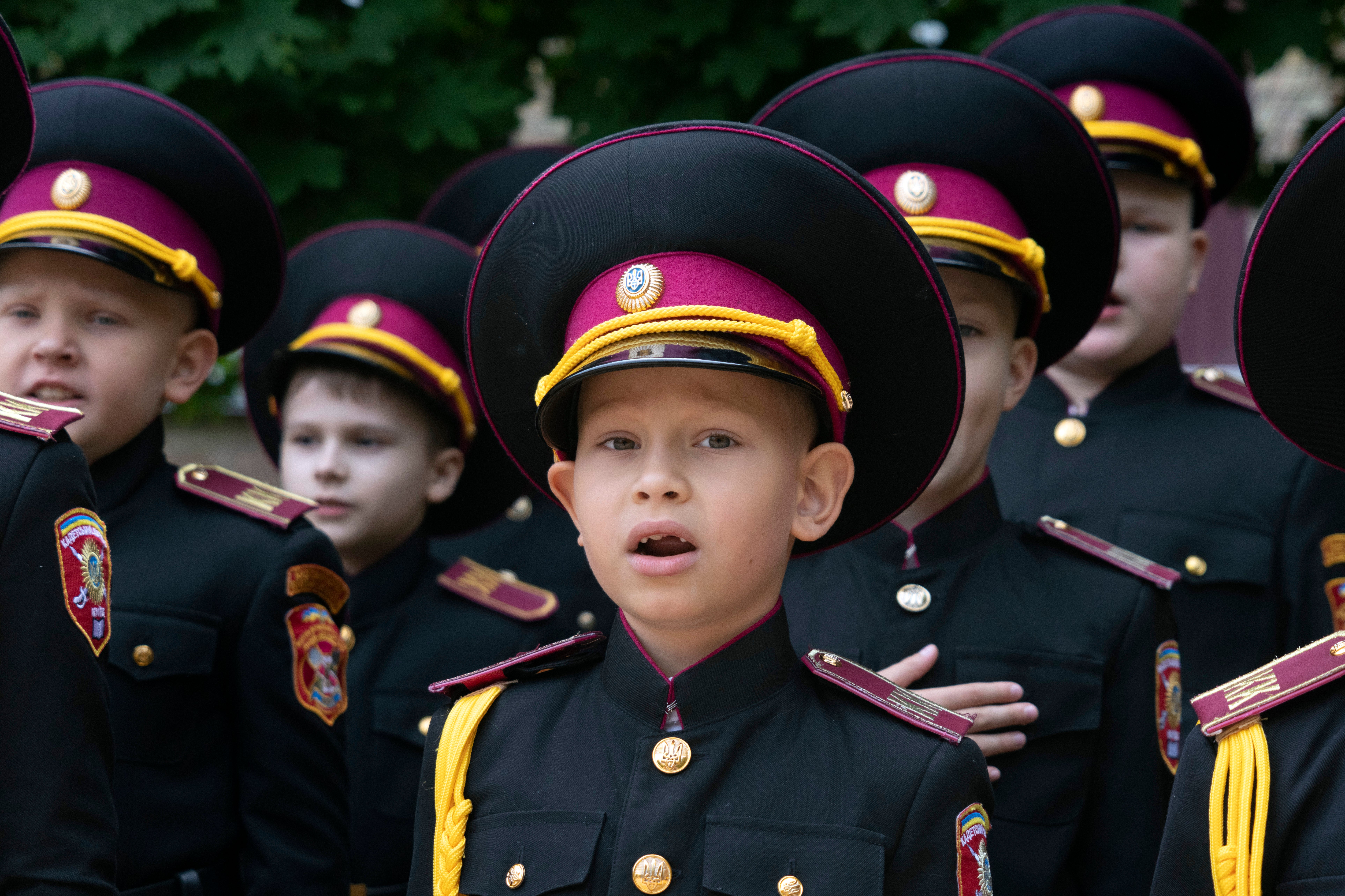 APTOPIX Ukraine School Cadets