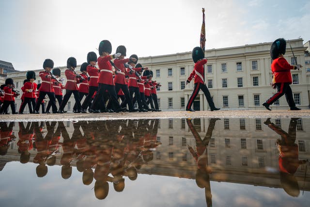 Number 12 Company Irish Guards at Wellington Barracks, central London (Aaron Chown/PA)