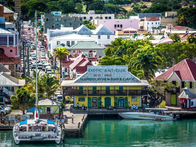 <p>A harbour on the island of Antigua</p>