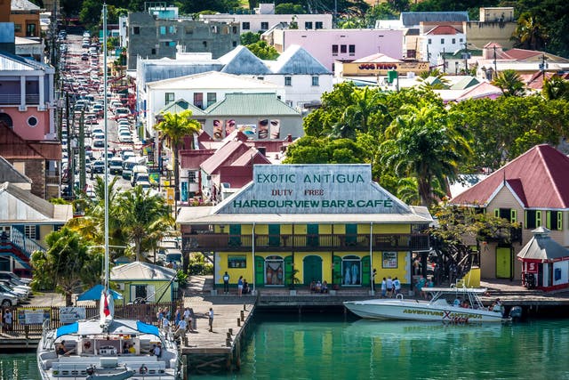 <p>A harbour on the island of Antigua</p>