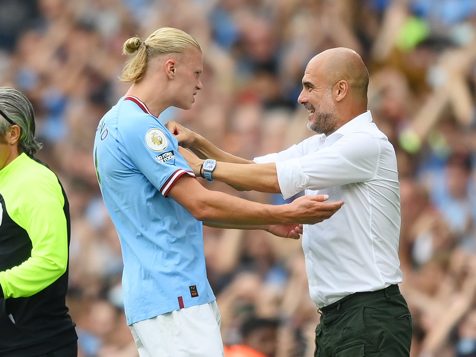 Erling Haaland scores his first Manchester City goal