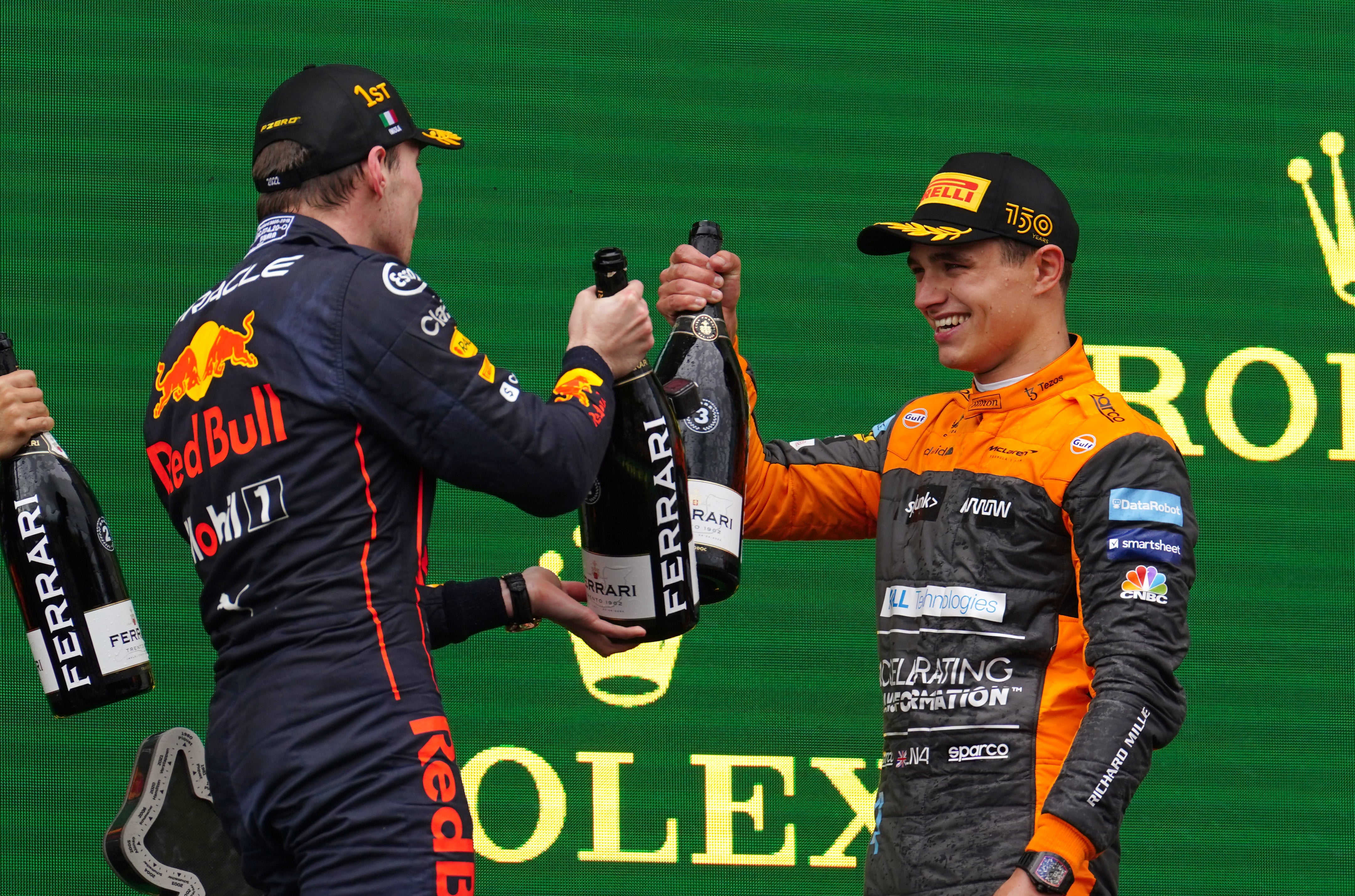 Max Verstappen believes Lando Norris could challenge Lewis Hamilton’s records (David Davies/PA)