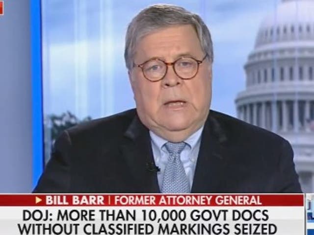 <p>Donald Trump’s former Attorney General Bill Barr blew up the one-term president's defence of having secret papers at his home during an appearance on Fox News</p>