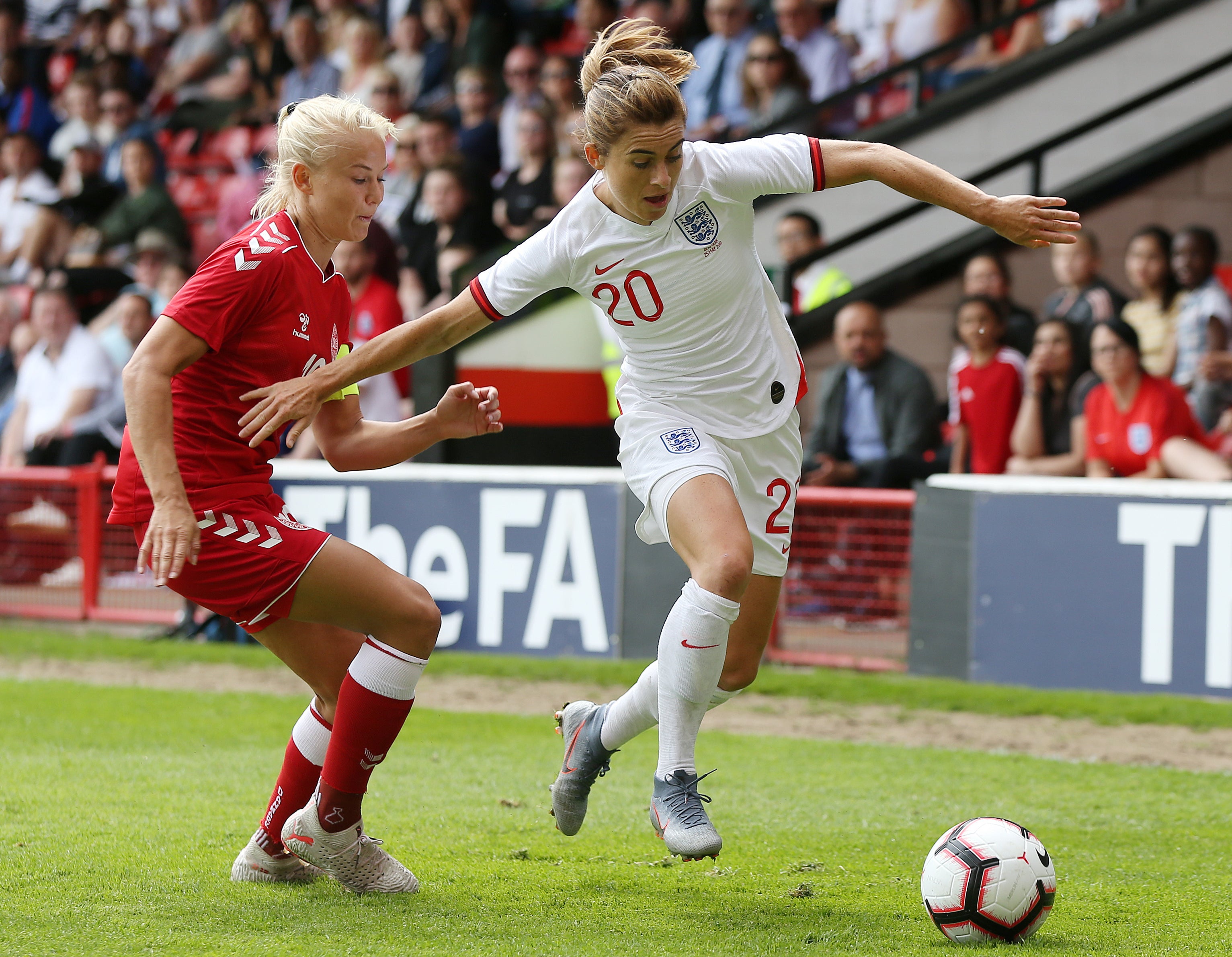 Karen Carney (right) won 144 caps for England (Barry Coombs/PA)