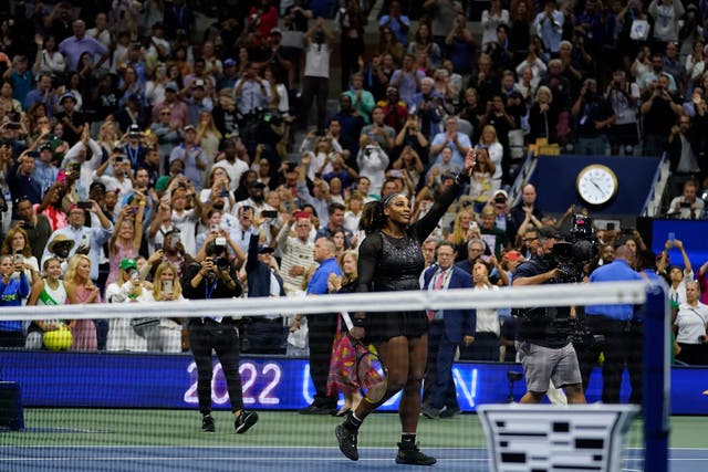 Serena Williams waves goodbye to tennis (Charles Krupa/AP)