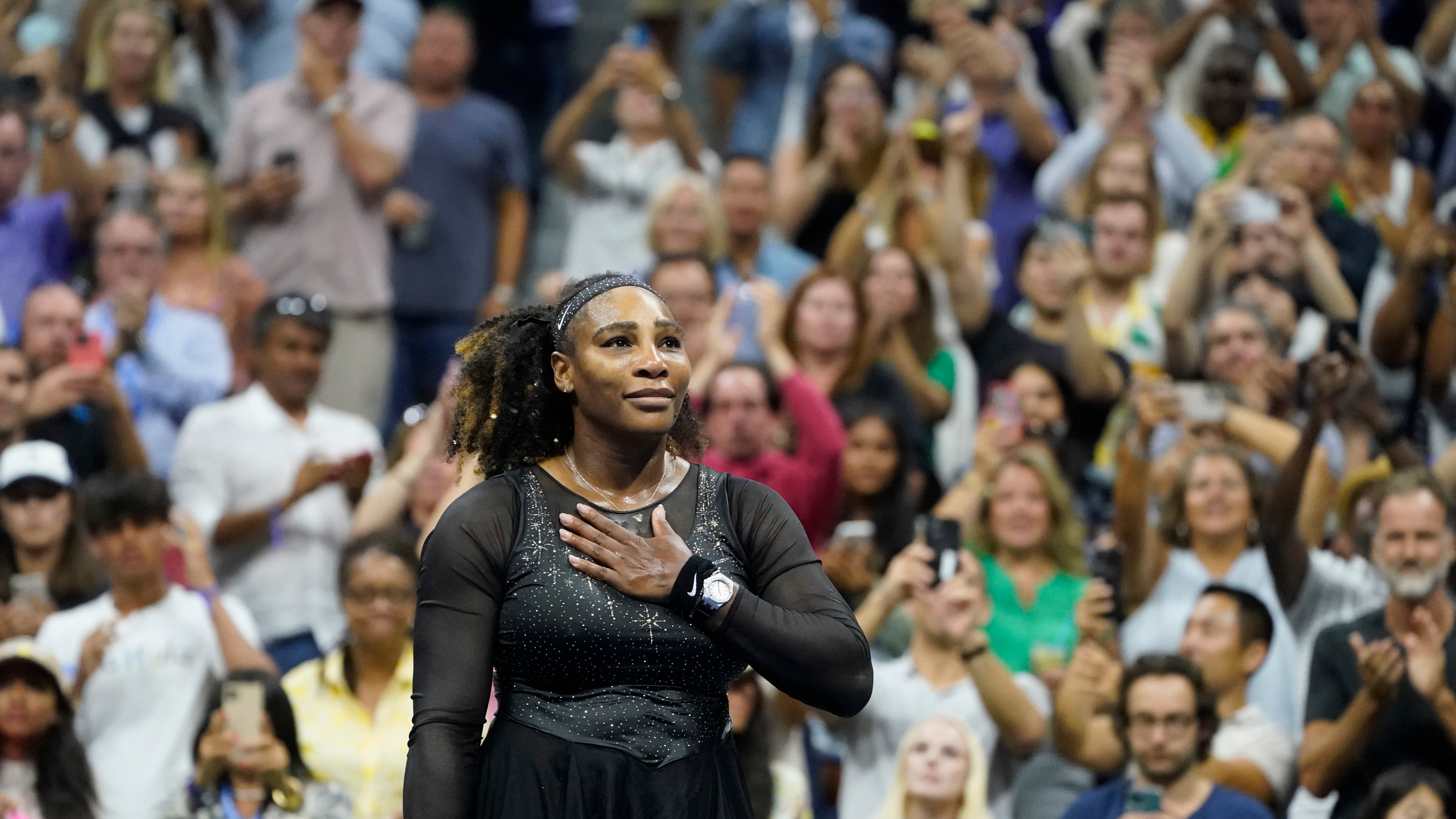 Serena Williams dubbed ‘one of the greatest of all time’ after US Open defeat (John Minchillo/AP)