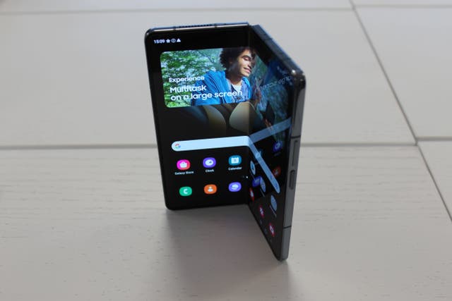 A Galaxy Z Fold4 (Martyn Landi/PA)
