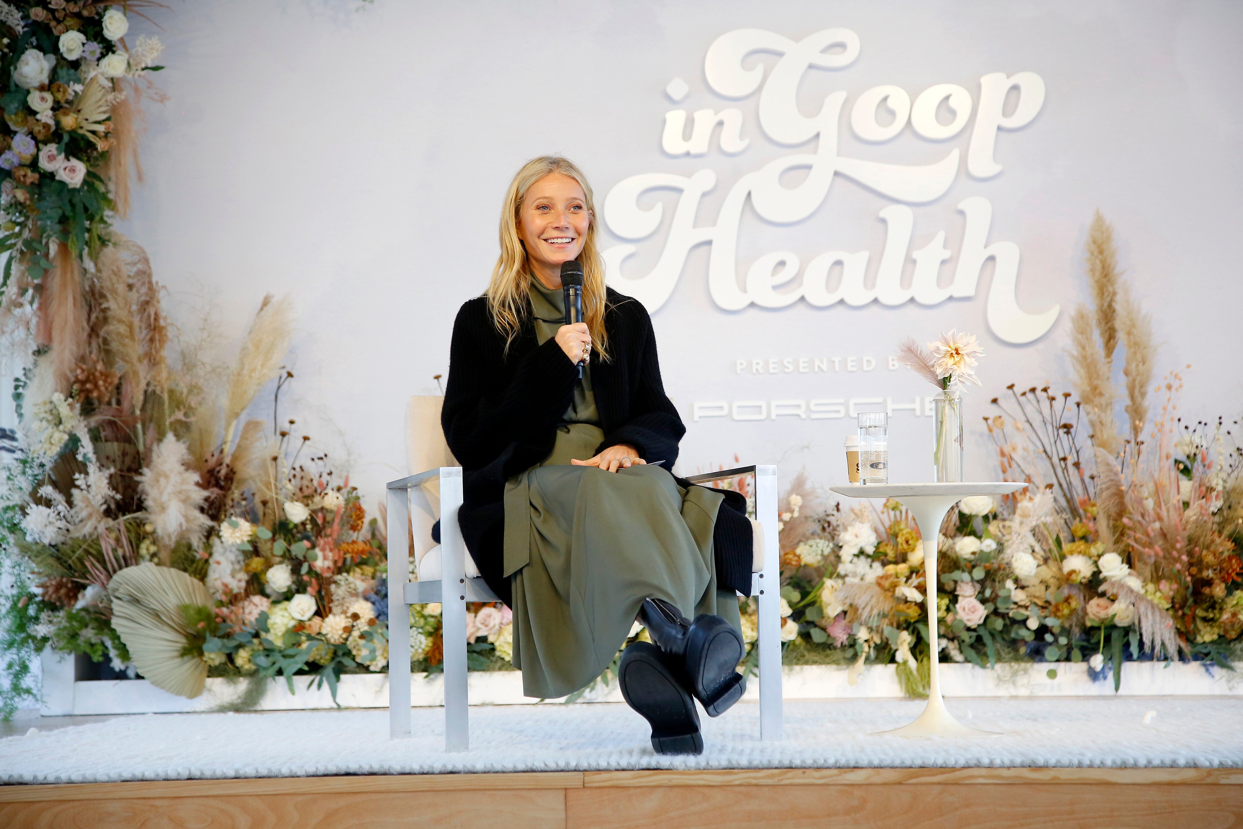 Gwyneth Paltrow speaks during In goop Health Summit presented by Porsche 2021 at Porsche Experience Center Los Angeles