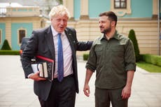 Ukraine’s Volodymyr Zelensky heaps praise on Boris Johnson as ‘true friend’ leaves office