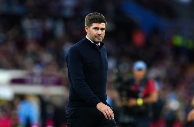 Steven Gerrard spoke to the match officials after the game (Martin Rickett/PA)