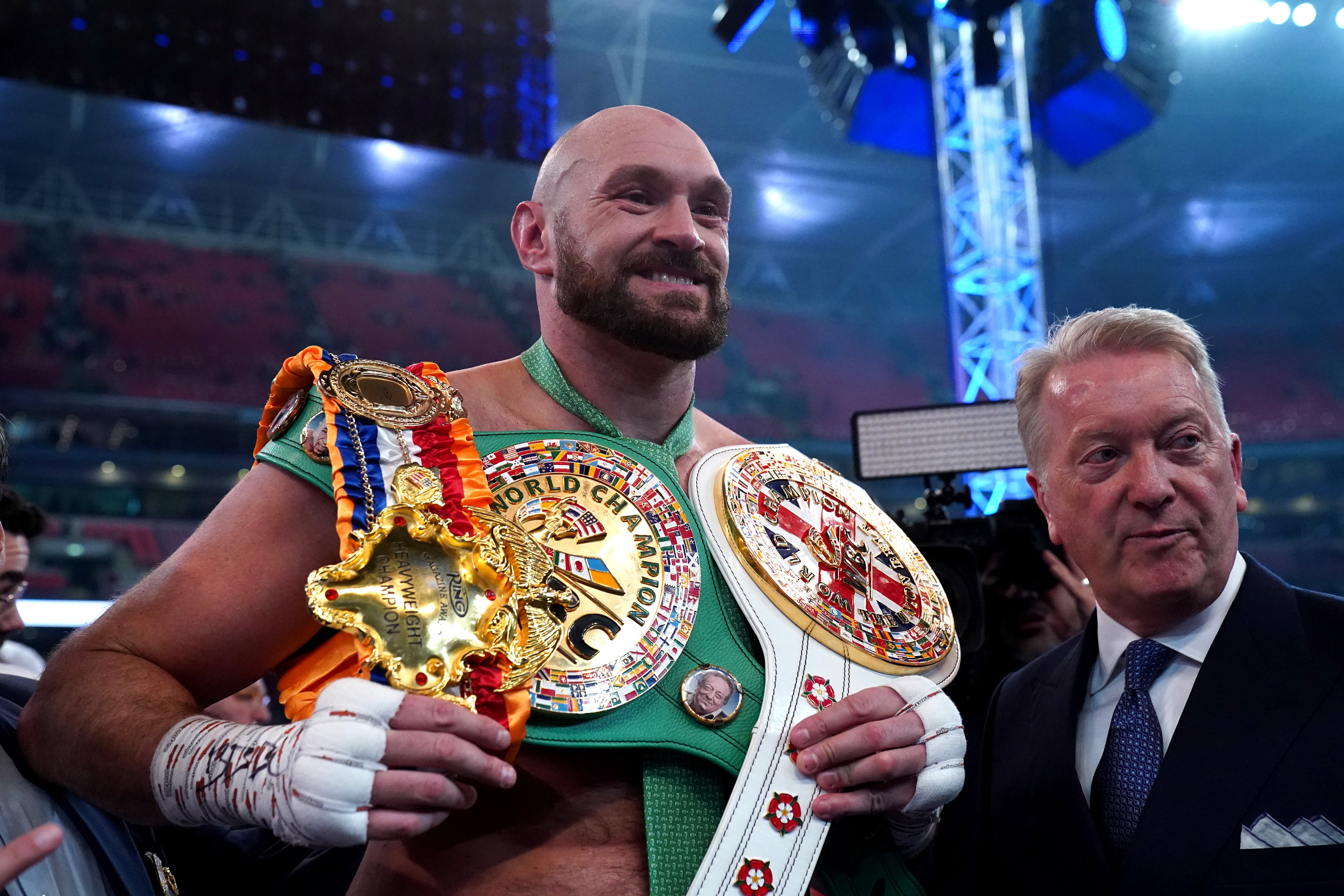 Tyson Fury took part in WWE’s Clash at the Castle (Nick Potts/PA)