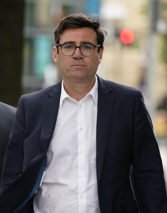 <p>Greater Manchester mayor Andy Burnham (Peter Byrne/PA)</p>