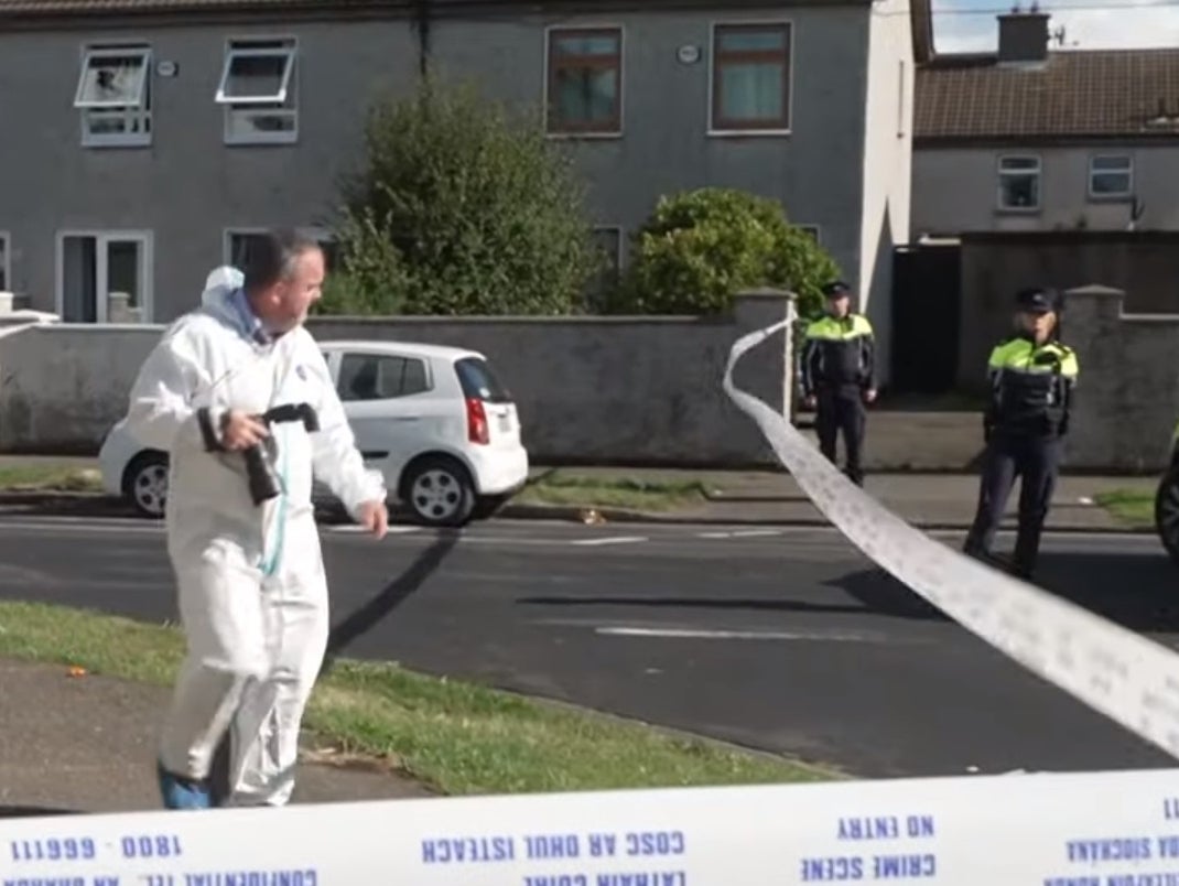 Police at the scene of the incident on the Rossfield Estate, southwest Dublin