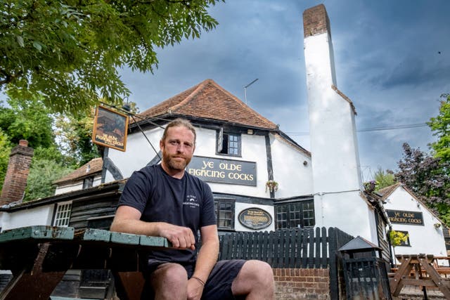 <p>Sam Walker is one of the owners of the Ye Olde Fighting Cocks pub, St Albans, Hertfordshire</p>