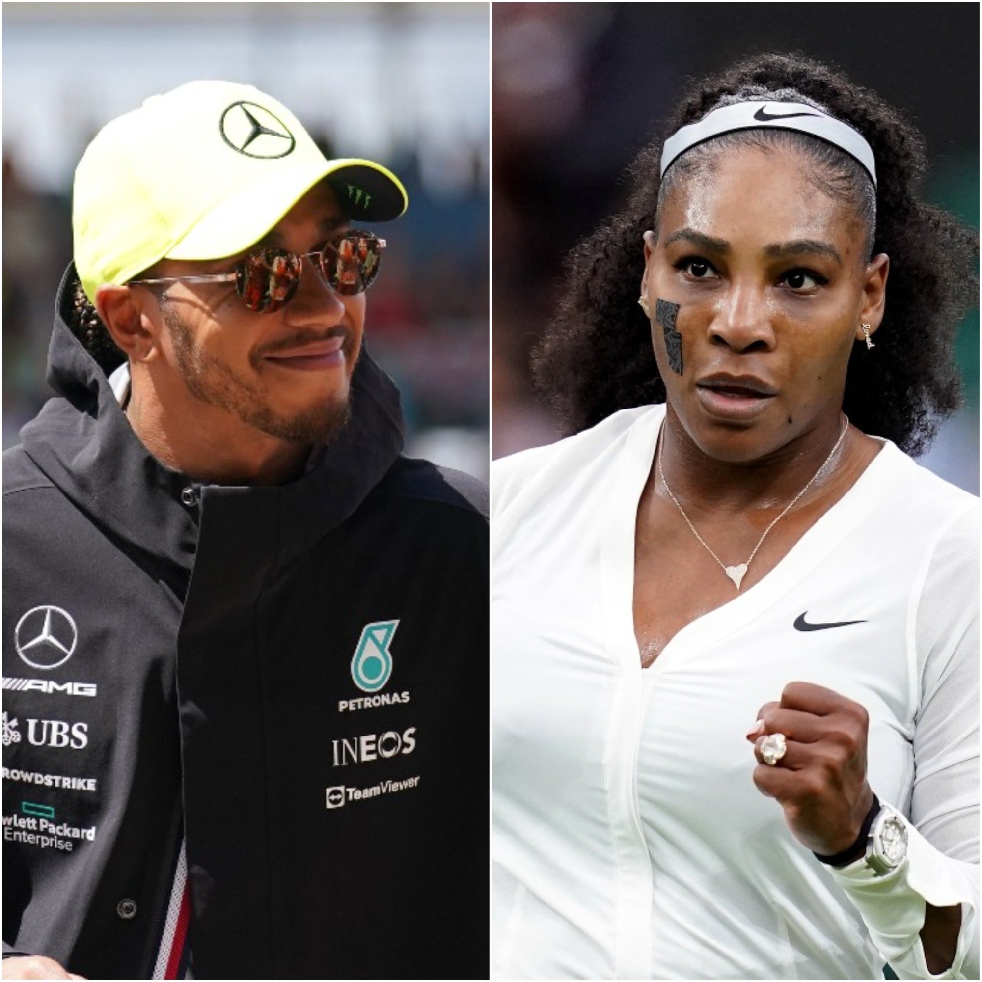 Lewis Hamilton and Serena Williams (PA)