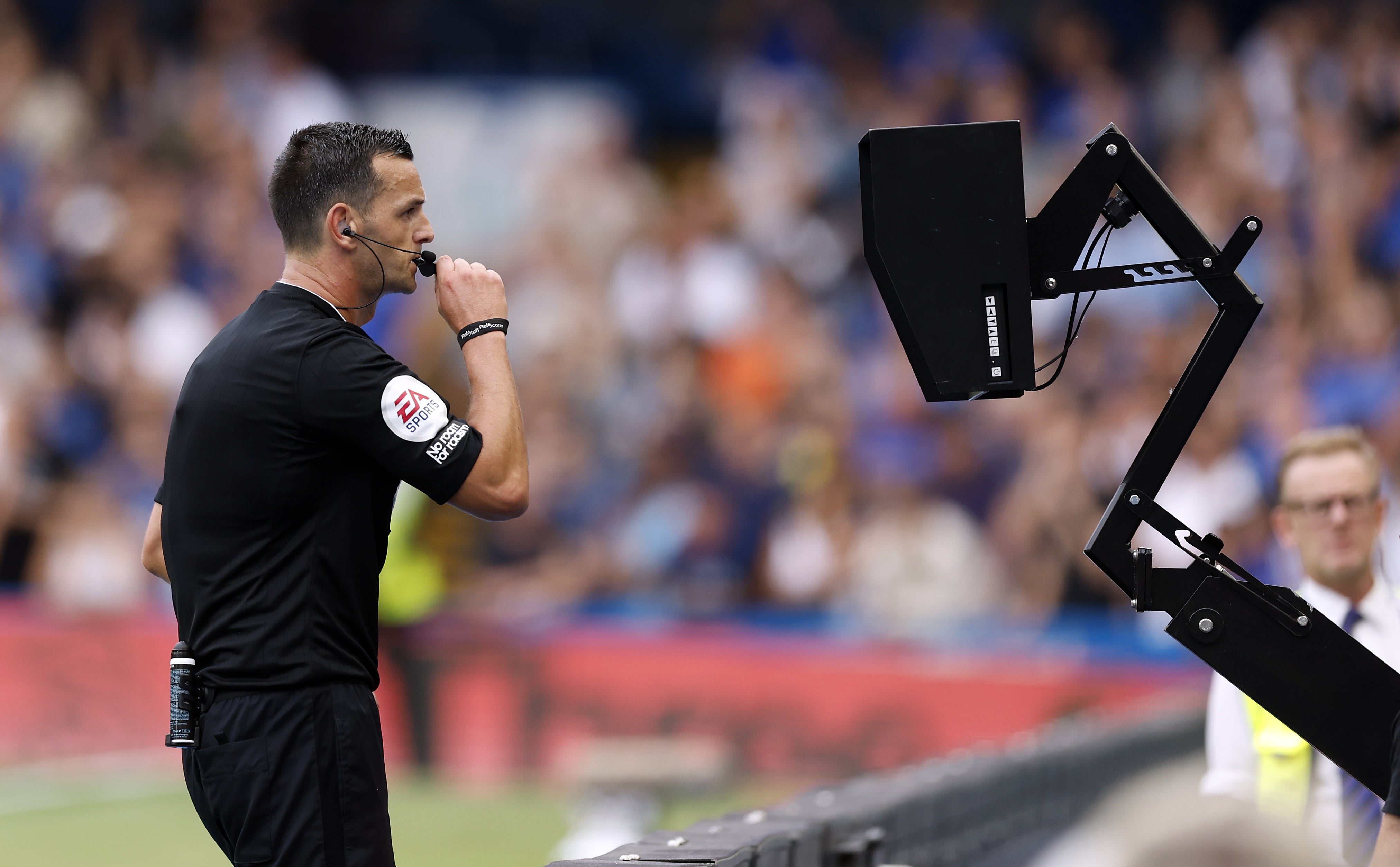 West Ham boss confronted referee Andrew Madley (pictured) after Maxwel Cornet’s goal was chalked off (Steven Patson/PA)