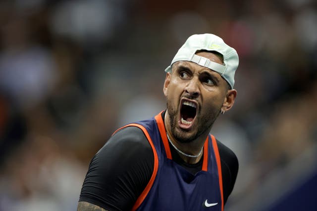 Nick Kyrgios stunned defending champion Daniil Medvedev to continue his brilliant summer by reaching a first US Open quarter-final (Adam Hunger/AP)