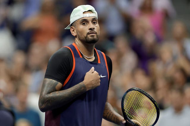 Nick Kyrgios has his eyes on the big prize after a stunning victory over defending champion Daniil Medvedev to continue his brilliant summer by reaching a first US Open quarter-final (Adam Hunger/AP)
