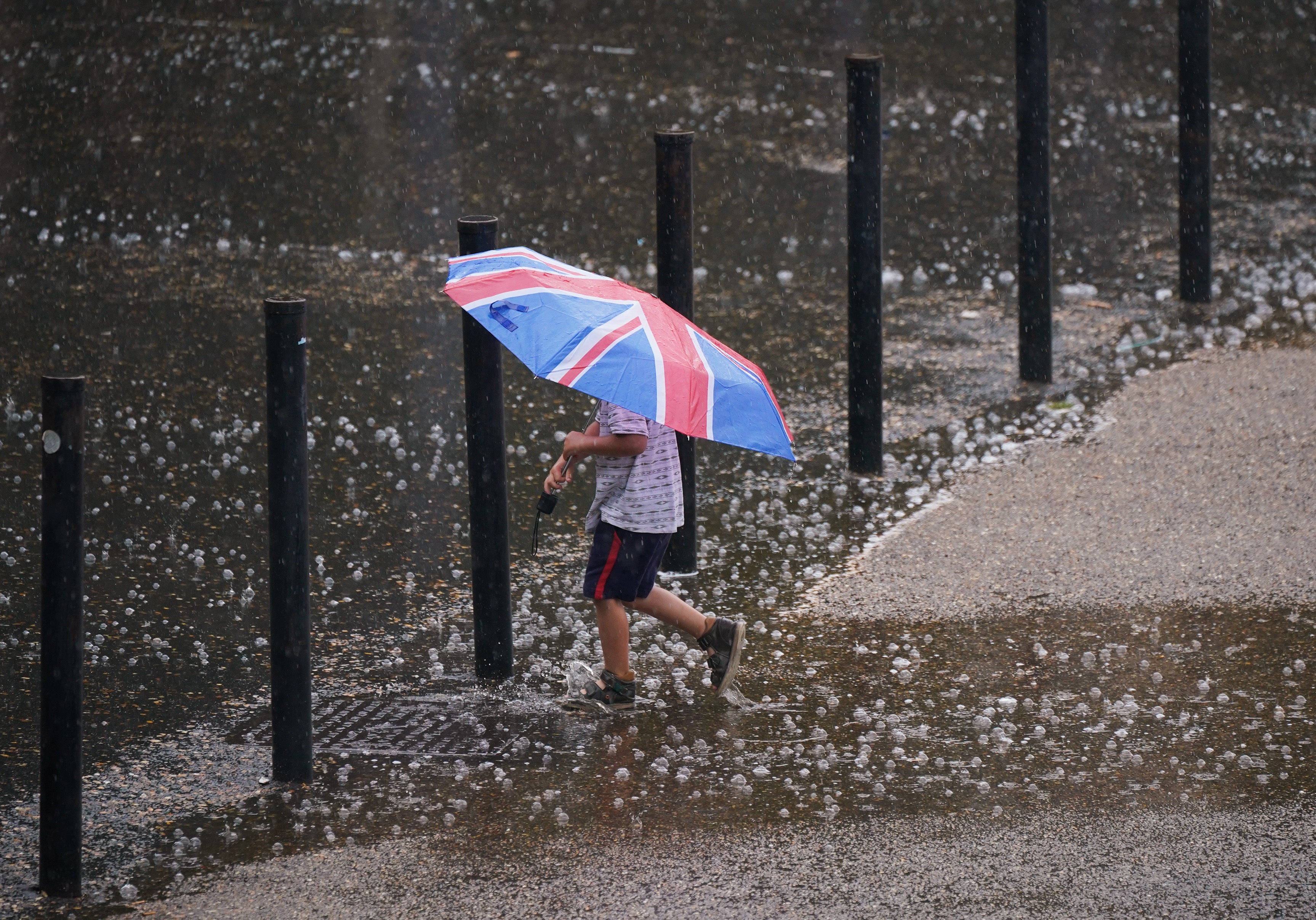 Several flood alerts remain in place on Monday after rain, thunder and lightning swept across parts of the UK overnight (Yui Mok/PA)