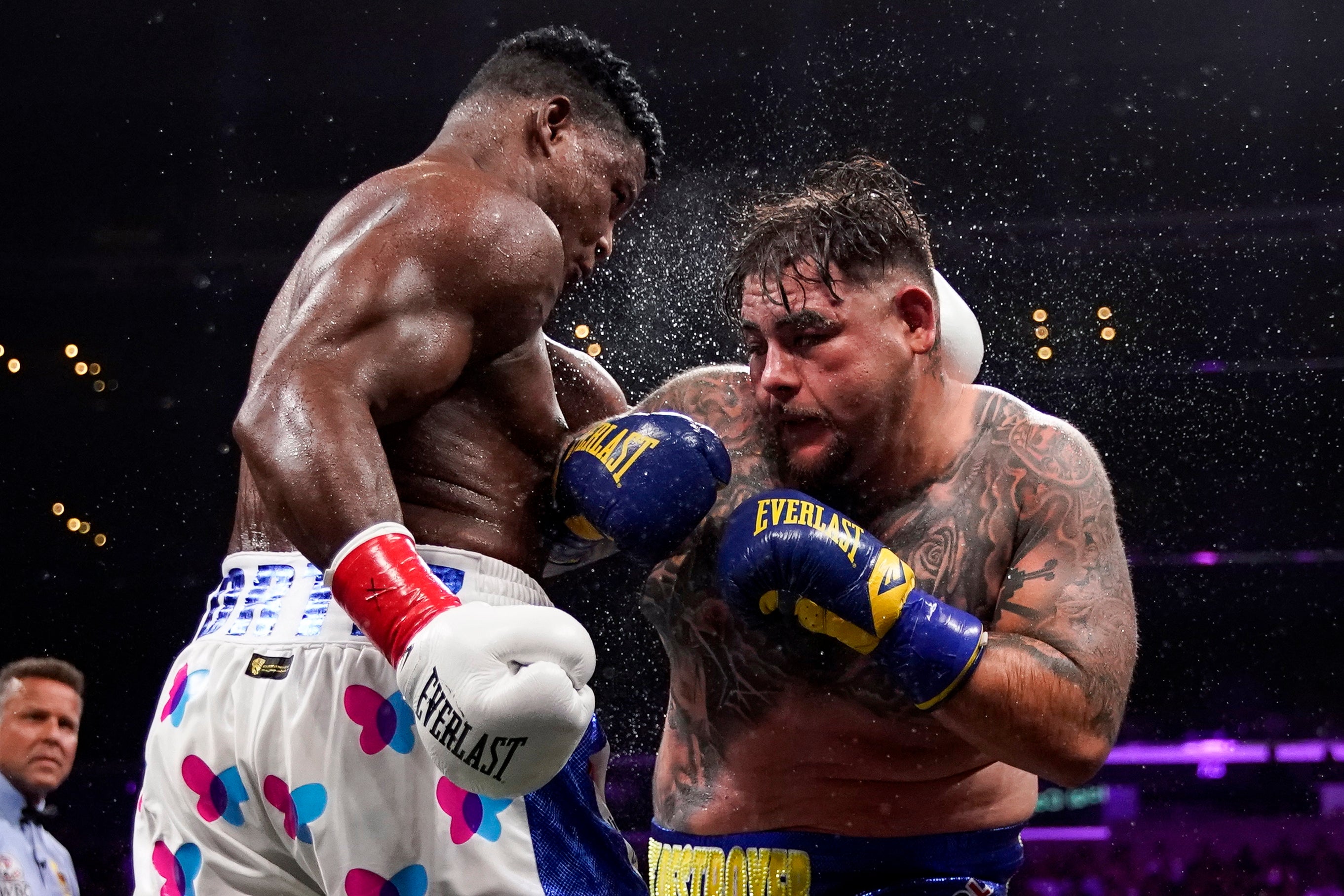 Ruiz Jr (right) during his points win over Luis Ortiz, whom Wilder knocked out twice