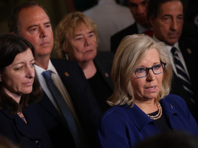 <p>L-R: Jan 6 select committee members Elaine Luria, Adam Schiff, Zoe Lofgren, Liz Cheney and Jamie Raskin</p>