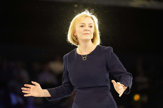 Liz Truss during a hustings event at Wembley Arena, London (Stefan Rousseau/PA)