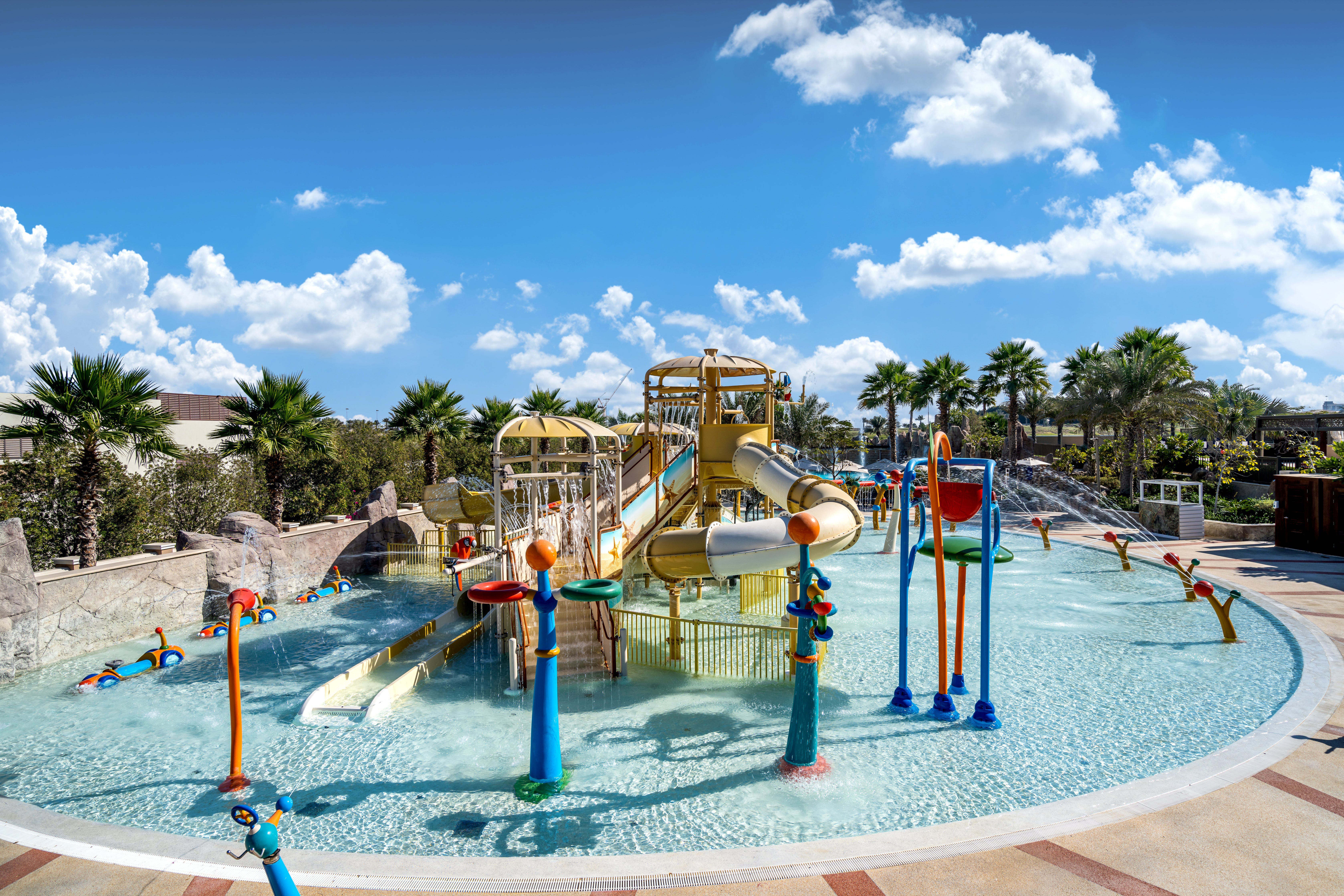 The on-site waterpark will keep the kids entertained for hours