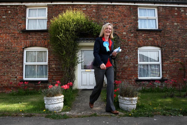 Liz Truss pictured during the 2010 general election campaign in the village of West Walton in Norfolk (Chris Radburn/PA)