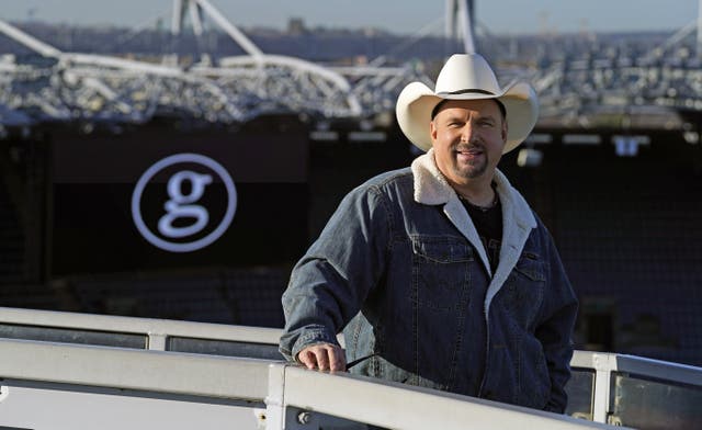 Country music star Garth Brooks on the roof of Croke Park in Dublin (PA)