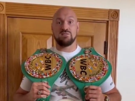 WBC heavyweight champion Tyson Fury addressing Anthony Joshua on Twitter