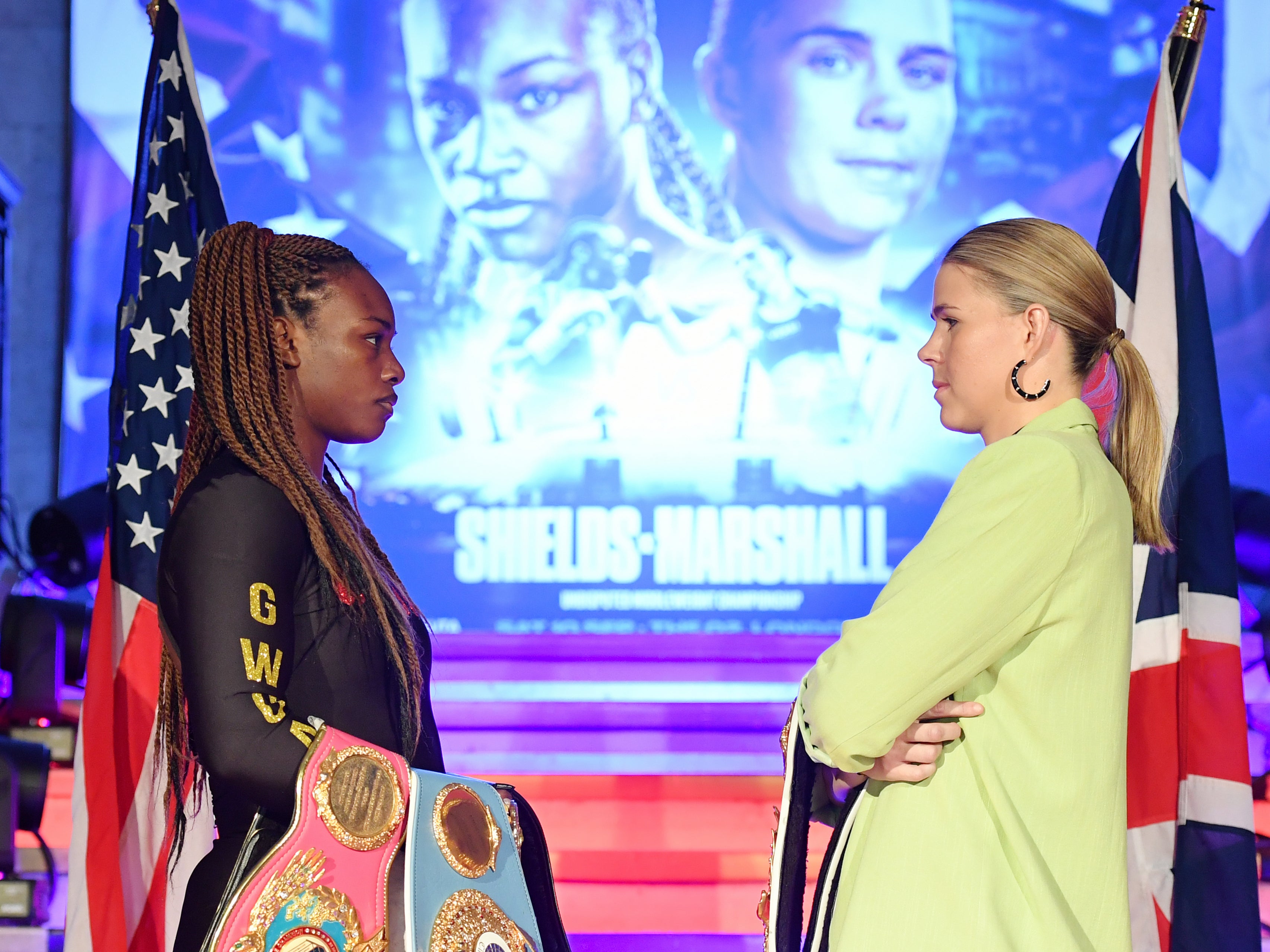 Claressa Shields (left) and Savannah Marshall will clash for undisputed champion status