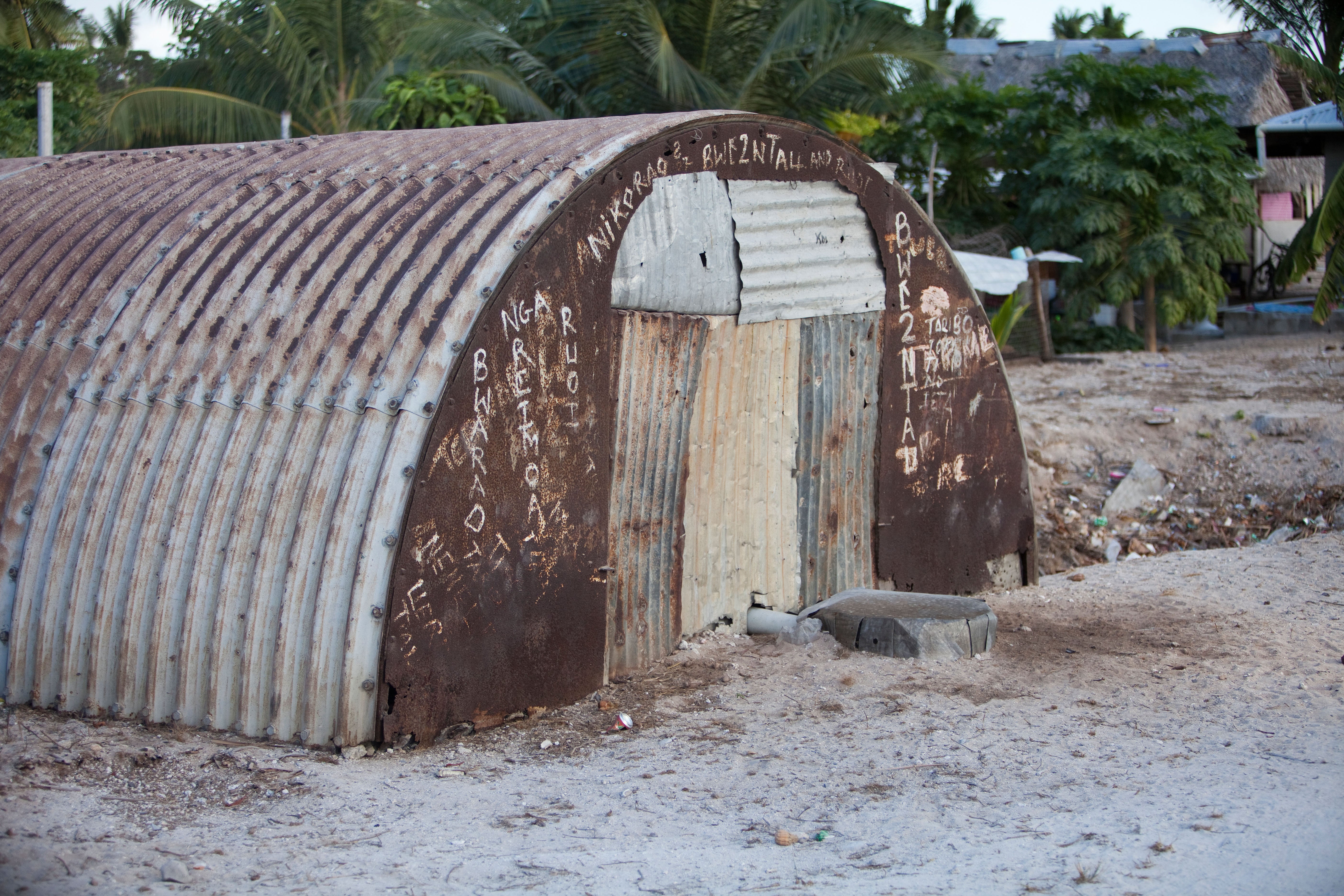 C2HWBR Kiritimati, Kiribati, Christmas Island, An old quonset hut on Christmas Island in the Pacific (John De Mello/Alamy/PA)