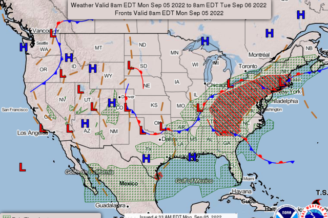<p>Flash flood warnings were issued for 20 states on Monday, September 4</p>