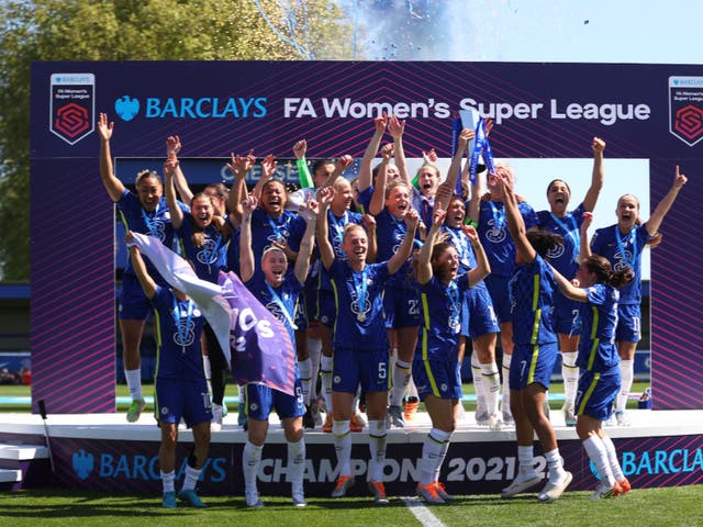 <p>Chelsea sealed their third successive WSL title on the last day of the season, holding off challengers Arsenal </p>