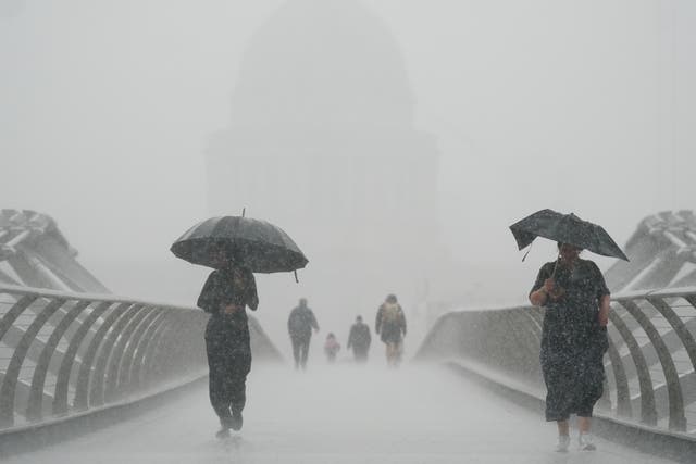Londoners may need their umbrellas on Tuesday (Victoria Jones/PA)