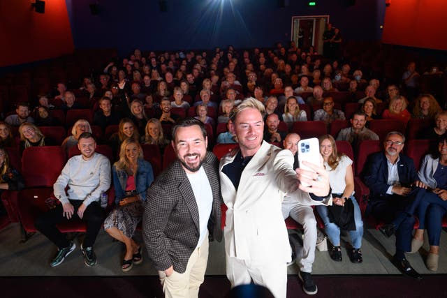 Martin Compston (left) and Phil MacHugh at the Waterfront Cinema in Greenock ahead of the preview of their new series, Martin Compston’s Scottish Fling. Picture date: Monday September 5, 2022.