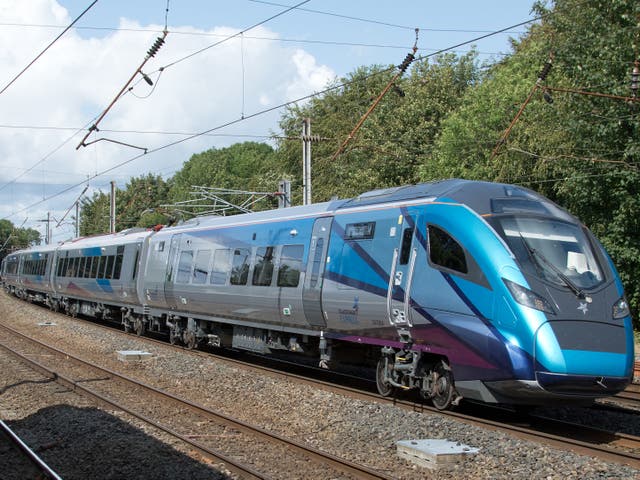 <p>Rare sight?  TransPennine Express train near Lancaster on the West Coast main line </p>